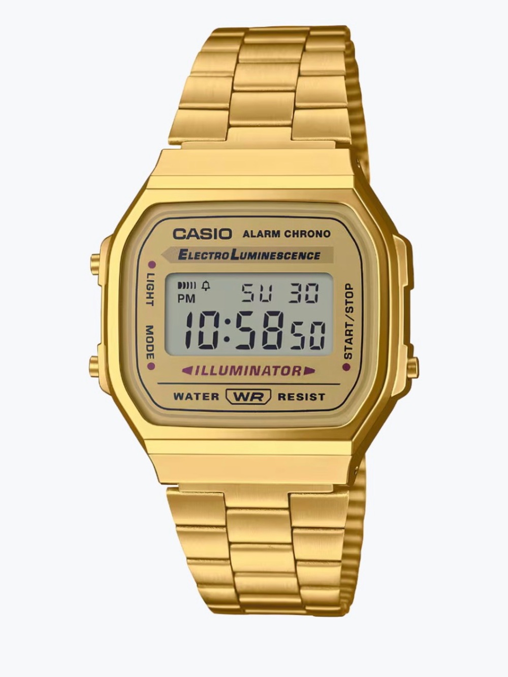 Casio Vintage Gold Digital Illuminator Watch A168W
